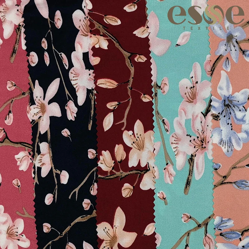 ESSE TEXTILE 75D DTY 2 сторона кисти печати спандекс ткань для платья tela dbp полиэстер