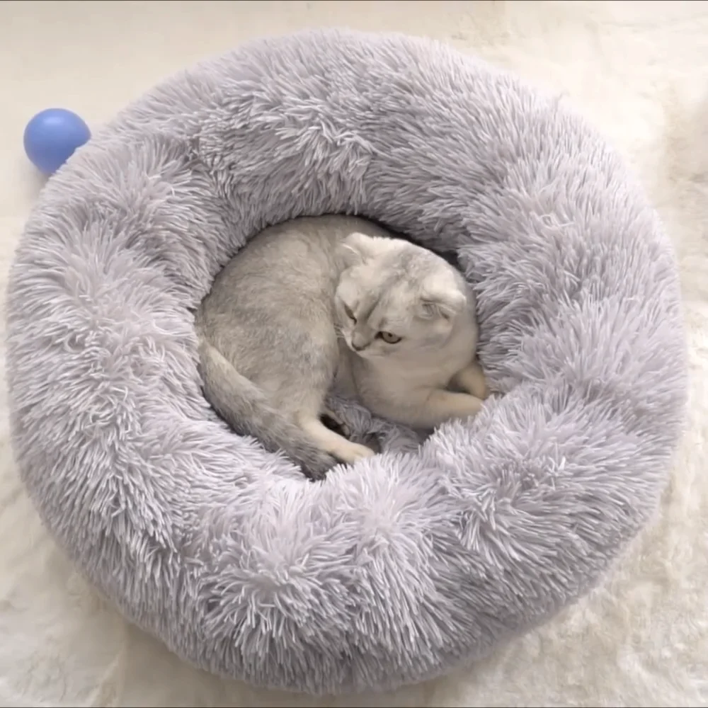 Comfortable Donut Plush Warm Soft Creative Pet Bed Four Seasons