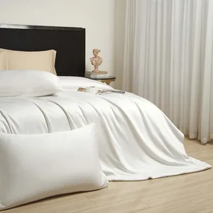 Organic Woven Bamboo Solid Pattern Customizable Simple Quality 300tc All-Season Wedding Four-piece Kit Fitted Bed Sheet Set