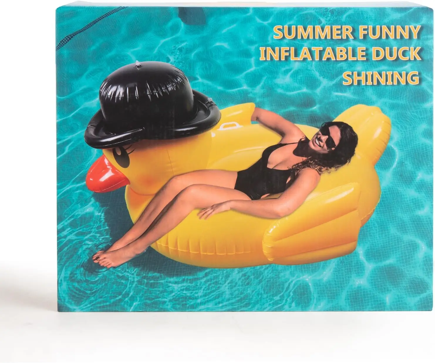 New Design Inflatable Big Yellow Duck Pool Floats with Lights Pool Floaty Rafts for Swimming Pool Tubes