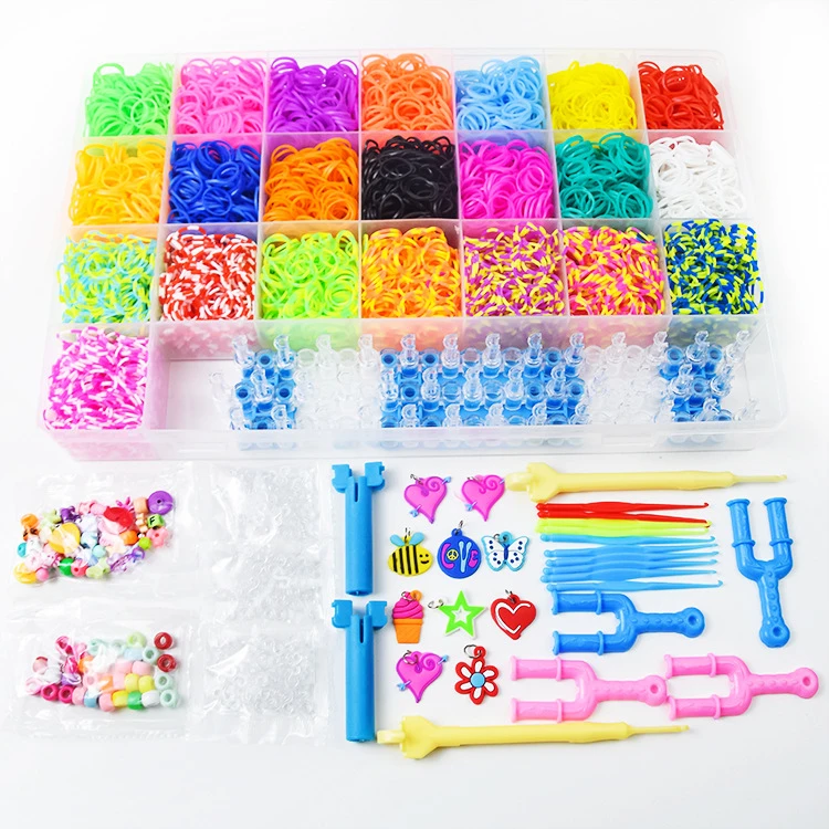 12730+ Loom Rubber Bands Refill Kit in 26 Color, 500 Clips, 6 Hooks,  Premium Rainbow Bracelet Making Kit for Kids Weaving DIY Crafting Gift,Latex,  Black : Amazon.in: Toys & Games