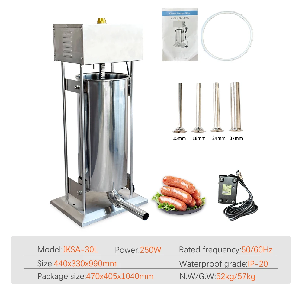 JINKUN Electric Sausage Stuffing Machine 30L Capacity Stainless Steel Vacuum Sausage Filling Machine Factory Outlet supplier