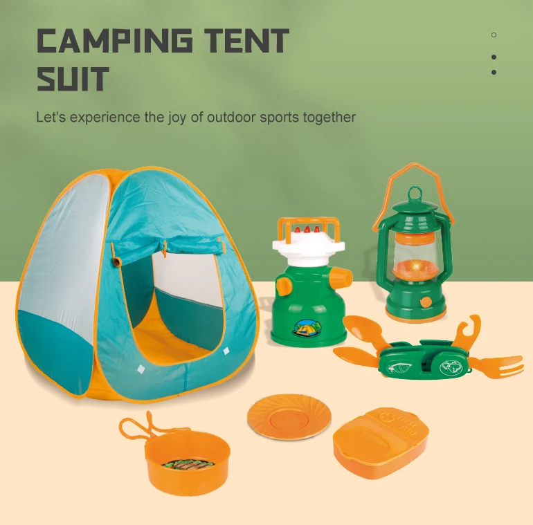 Popular outdoor camp tool play adventure set tent children learning toy camping set