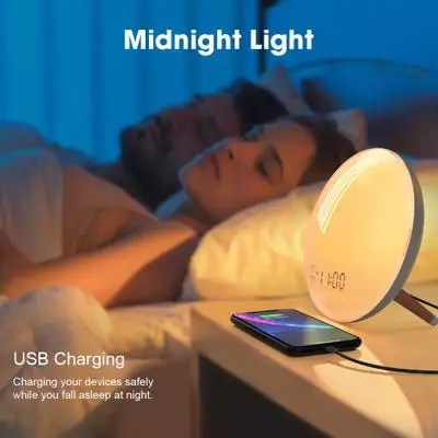 Amazon hot  WiFi Smart Wake Up Light Workday Alarm Clock with 7 Colors Sunrise/Sunset Smart Life Tuya APP Works with