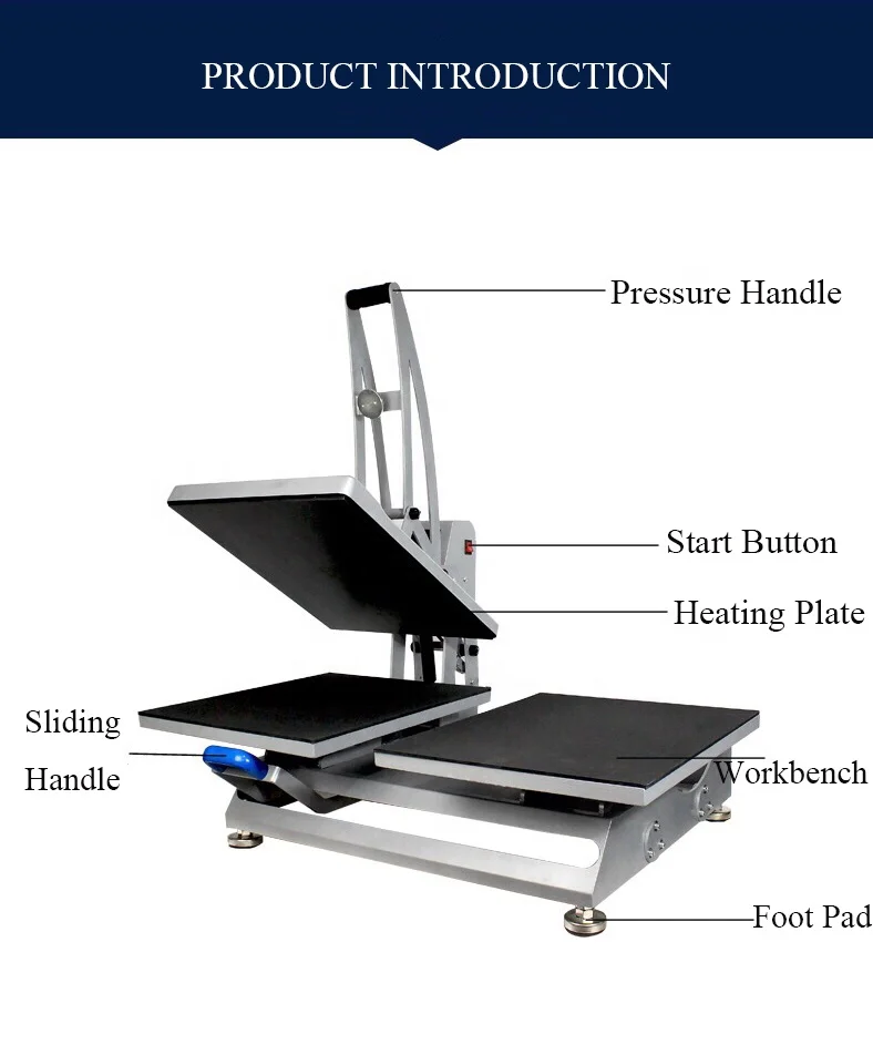 Double Station Clothing Heat Press Auto Open Large Format Heat