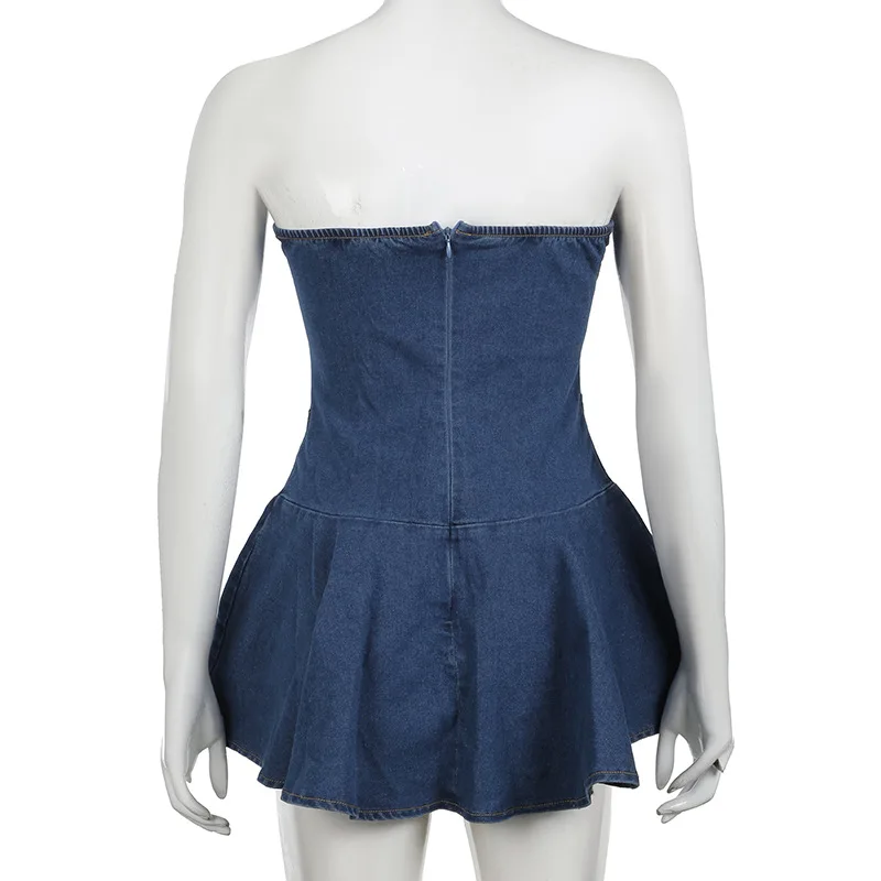 Fashion Girl A-Line Mini Denim Dress