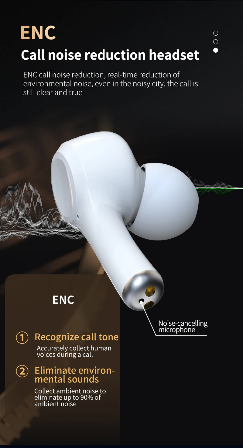 Dual Active Noise Cancelling TWS Bluetooth Earphones ANC+ENC (J7)