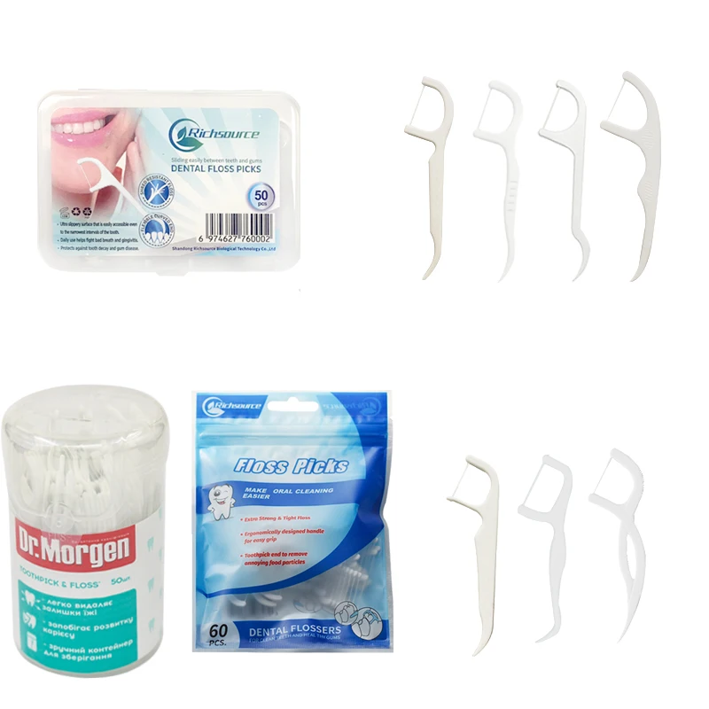 100pcs Family Pack Dental Floss Pick Eco Friendly Strong Ps Handle