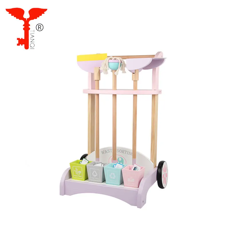 Готовая к отправке детская деревянная тележка для уборки игрушка для ролевых игр детский набор для уборки
