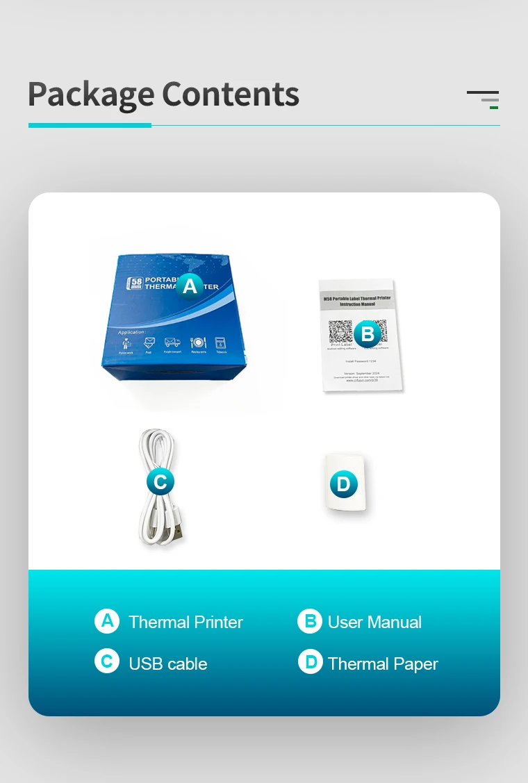 Inkless Mini Bluetooth Label Printer with Multiple Templates, Wide Waterproof Labels, Portable Thermal Sticker Label for School