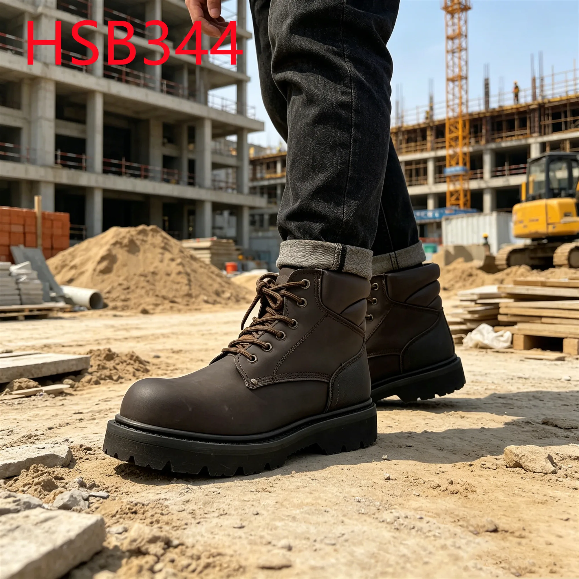 YYR,Manual Labor Steel Toe&midsole Insert Safety Footwear Factory Workshop EVA+Goodyear Rubber Sole SA Standard Work BootsHSB344