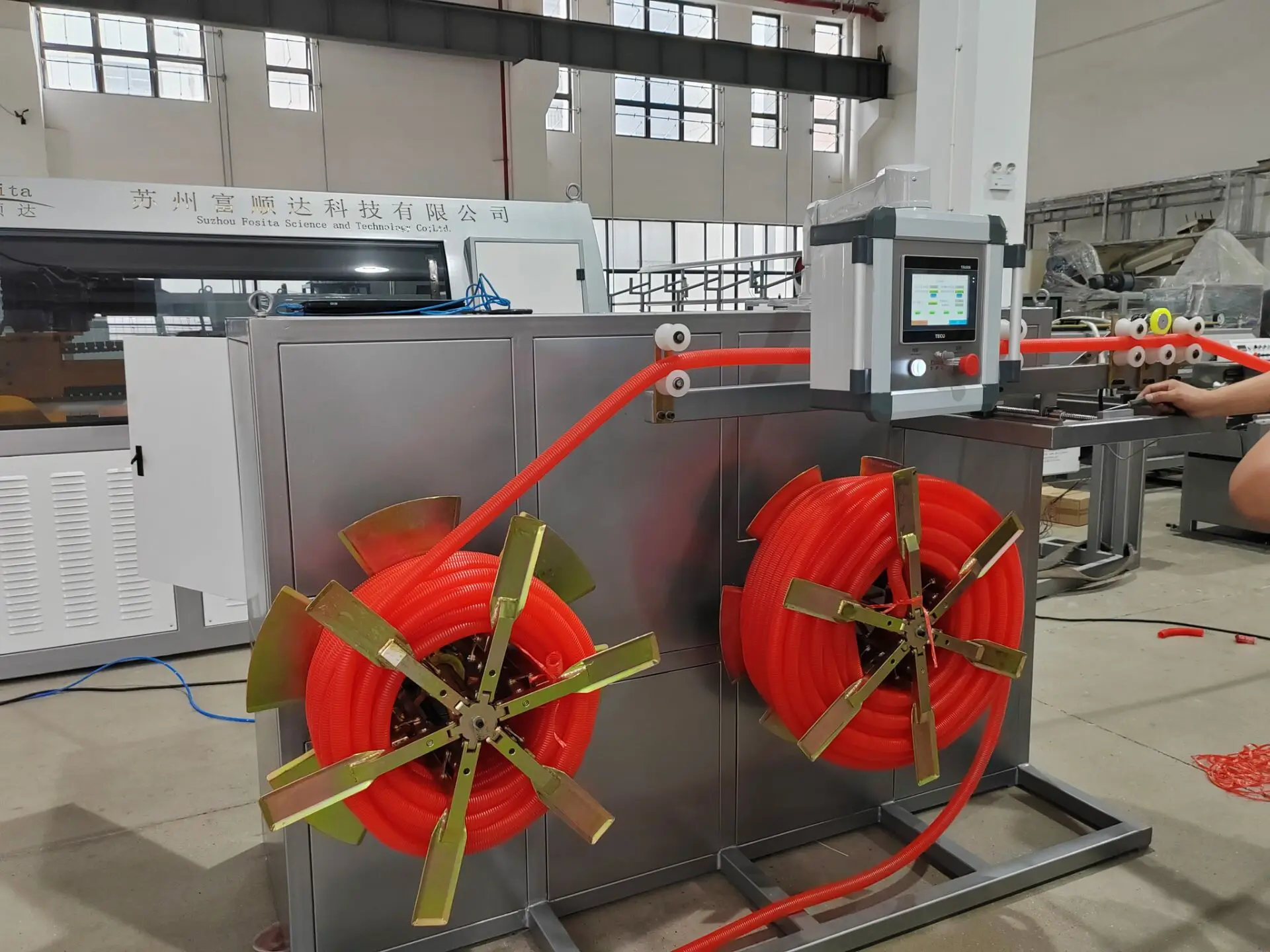 Fosita 12-32mm Corrugated Plastic Drainage Pipe Hookah Smoke Forming Machine Shisha Hookah Making Machine for Corrugated Pipe