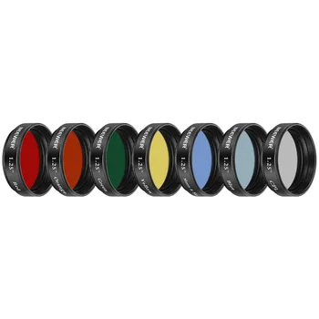 Neewer 1.25 Inches Telescope Moon Filter, CPL 5 Color Filters Set (Red, Orange, Yellow, Green, Blue) , Eyepieces Filters
