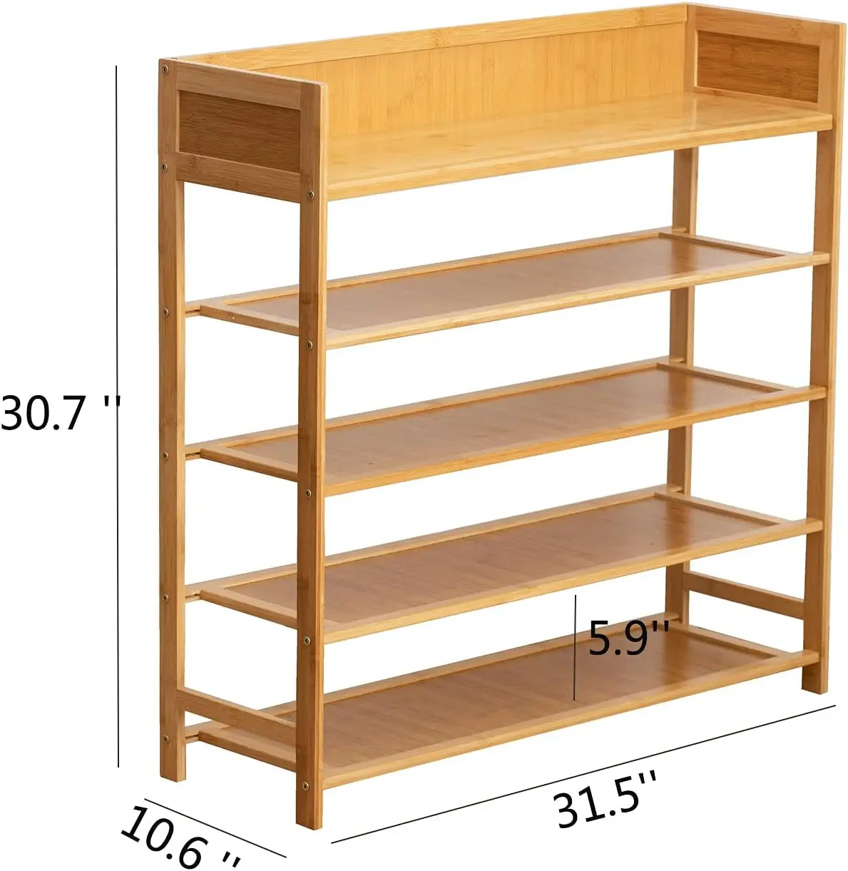 product modern 5 tier bamboo shoe rack organizer for home living room furniture for entryway hallway bedroom outdoor use-0