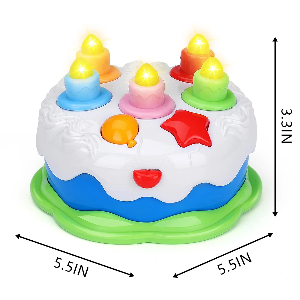 Brinquedo de bolo de aniversário elétrico,Cantando Brinquedos Girando  Cartoon - Brinquedo de bolo de aniversário de desenho animado requintado  para crianças, brinquedos de canto para meninos e Xinxi