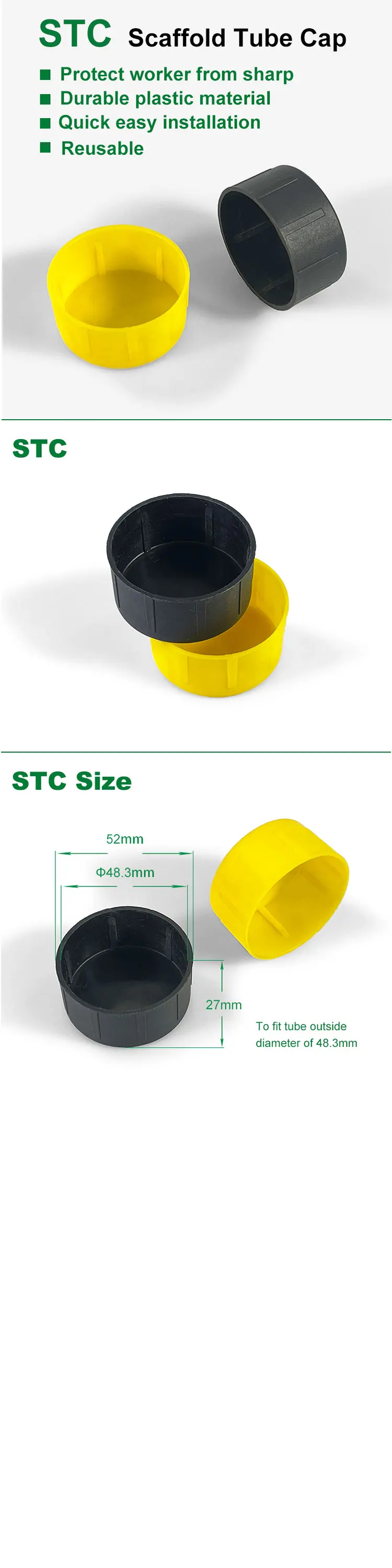 Factory 8mm-32mm Osha Plastic Rebar Cap With Steel Plate Inside ...