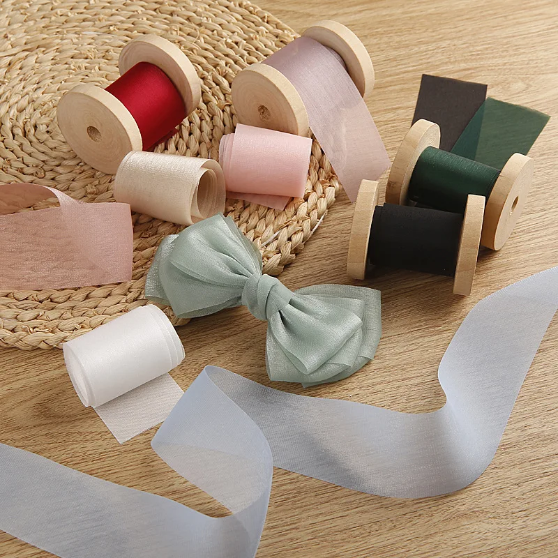 Luxury Double Layers Sheer Ribbon Shiny Organza Ruban For Gift ...