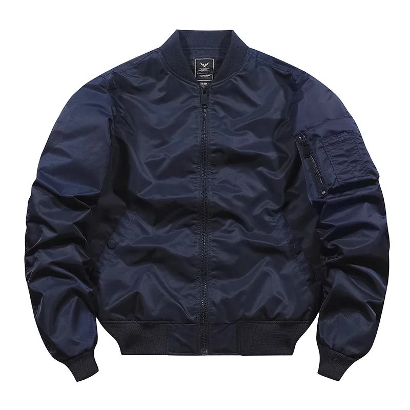 Wholesale High Quality Solid Color Winter Plus Size Men Flyer Bomber Jacket_voghion.com