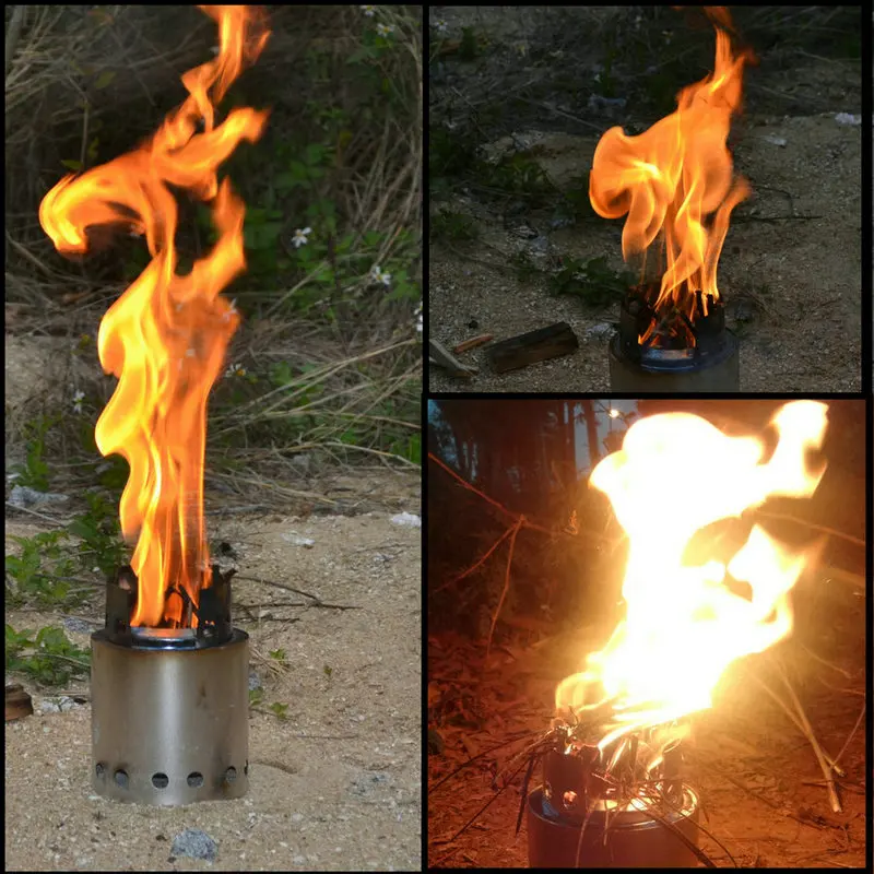 China Supplier SRDWOS Stainless Steel Charcoal Cooking Stove Burns Biomass Lightweight Portable Folding Eco-friendly Camping