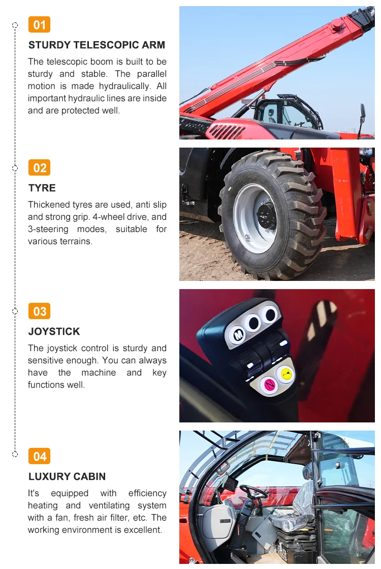 Good Quality Diesel 4X4 Construction Telehandler Forklift 14m Lifting ...