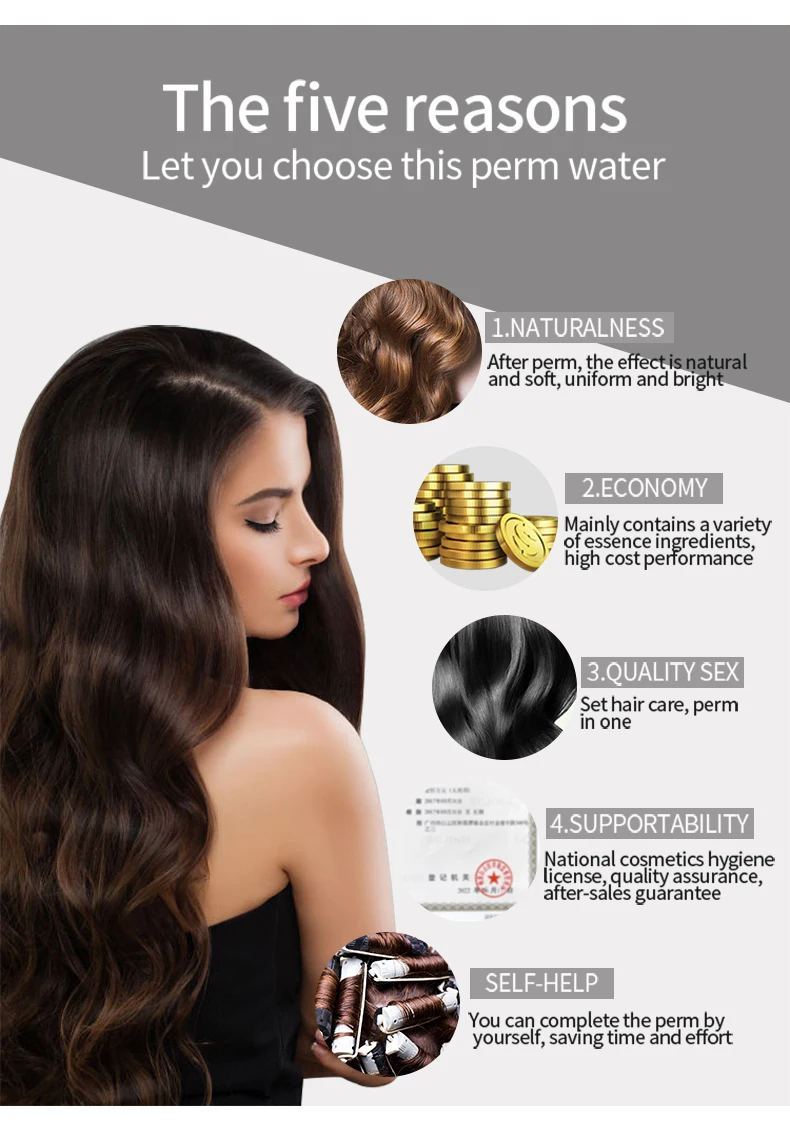 Nice Smell Plant Amino Acid Perm Lotion Long Lasting Curling Hair Perm