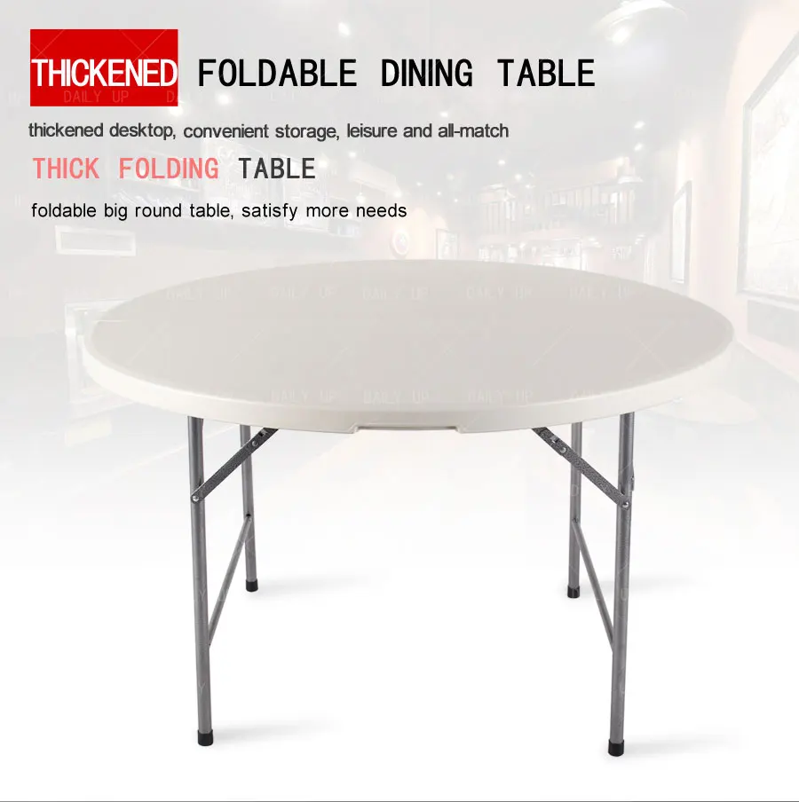 Banquet Folding Round Table For Sale Outdoor White Plastic 456ft Dining Round Table Designs Party Suitcase HDPE Wedding Table