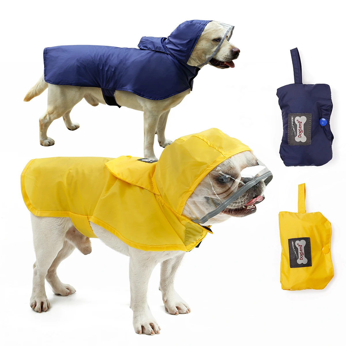 Dog Raincoat With Reflective Stripe 