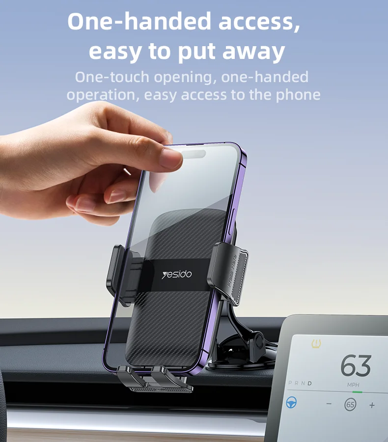 Yesido C175 ouverture à une touche 360 Angle de vision réglable Mini ventouse éjecteur Clip support pour téléphone
