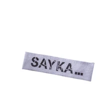 Sayka letter logo Center Fold Logo Print Sewn In Satin Fabric Wash Care And Size Label In Garment Clothing