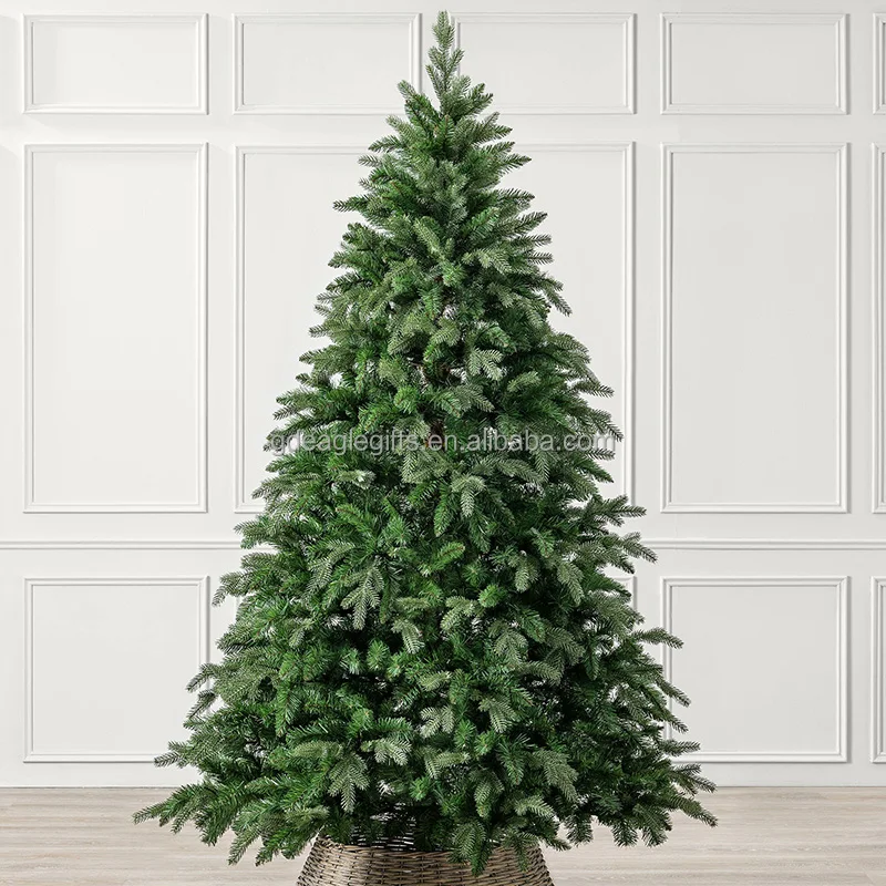 EAGLEGIFTS Detachable 210cm Tall Large Artificial Christmas Tree 1 Piece Realistic Collapsible Metal Frame Christmas Tree