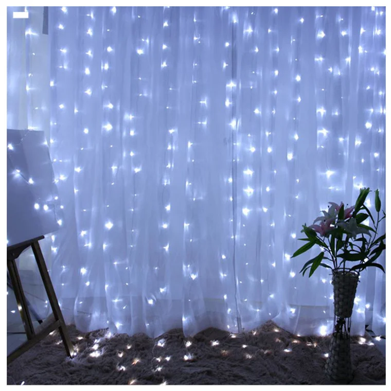 8 Functions USB Remote Control Timing LED Copper Wire Curtain String Christmas Room Decoration Garland Fairy Lights