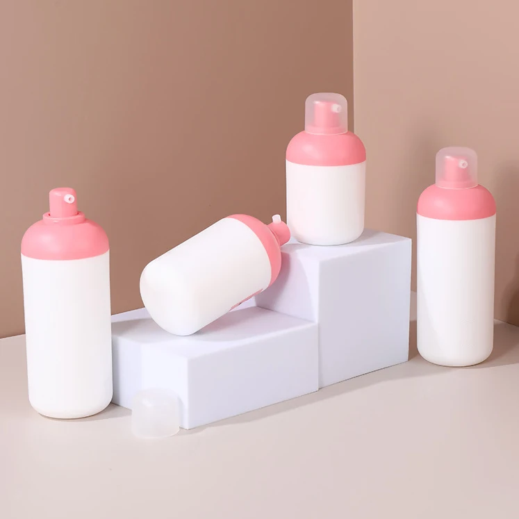 Custom Logo Private Label Refillable Cute Pp Plastic Airless Lotion Pump Bottle With Round Shoulder Round Cap