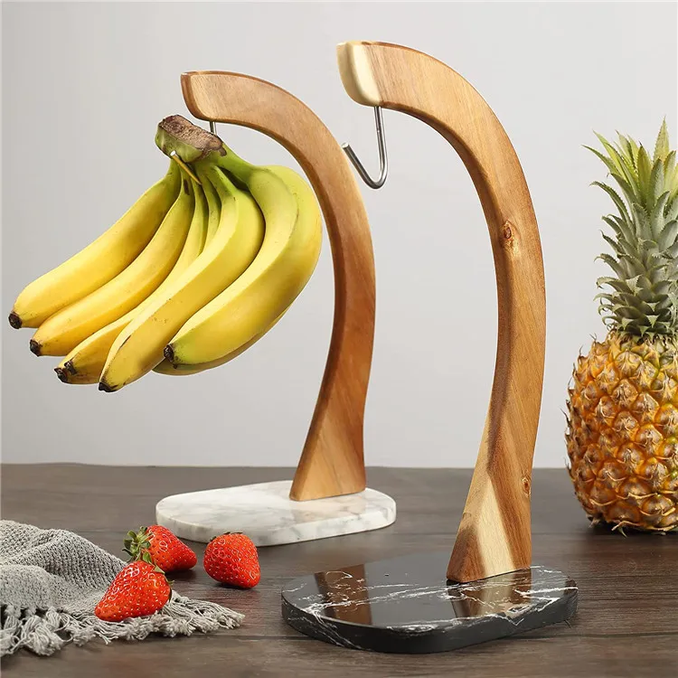 Banana Hanger Marble Base,Modern Banana Holder Tree Stand With Hook For