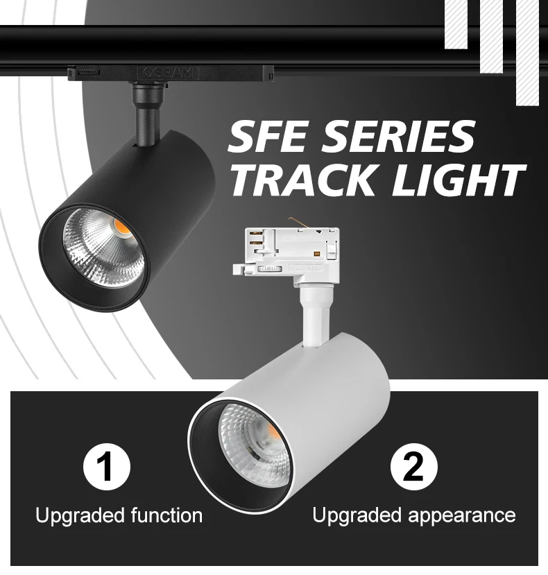 CRI90 anti glare flicker free 14-42W LED track light with 5 years warranty