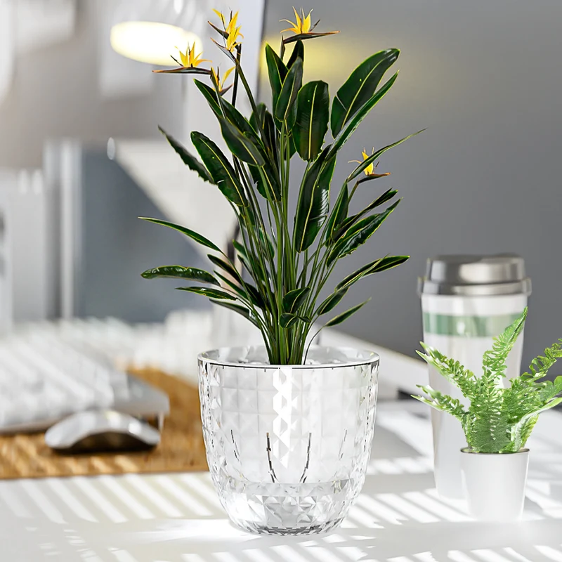 RUIPU Self Watering No Watering Required Diamond Flowerpot Garden Plastic Home Minimalism