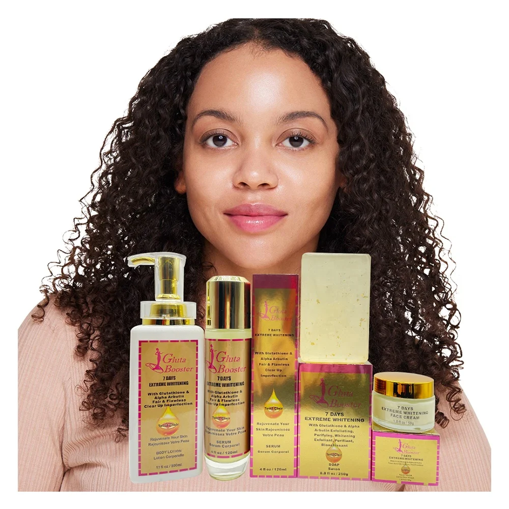 Gluta Booster Fair & White Clear up Imperfection 7 Days Whitening Bleaching  Half Cast Skin Care Set African Beauty Products