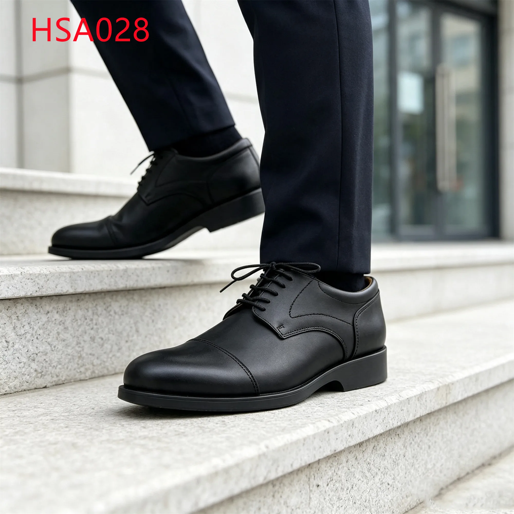 LXG,Career-fair Double Joints Design Hua Singh Men Leather Shoes Sleek Aesthetics Uniform Shoes Popular in Middle East HSA028