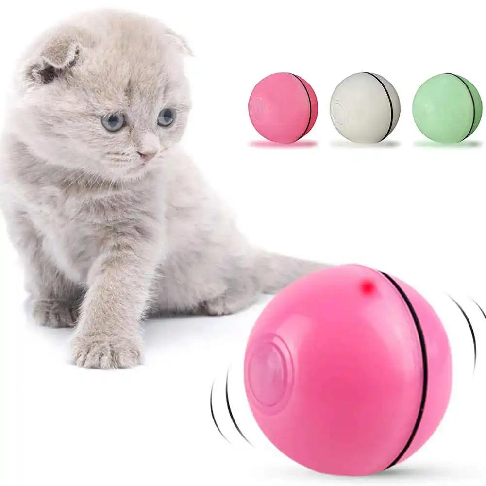 Bola de Brinquedo Interativa para Gatos com Luz Led Bola Giratória  Automática de 360 Graus Interativa Recarregável Por Usb