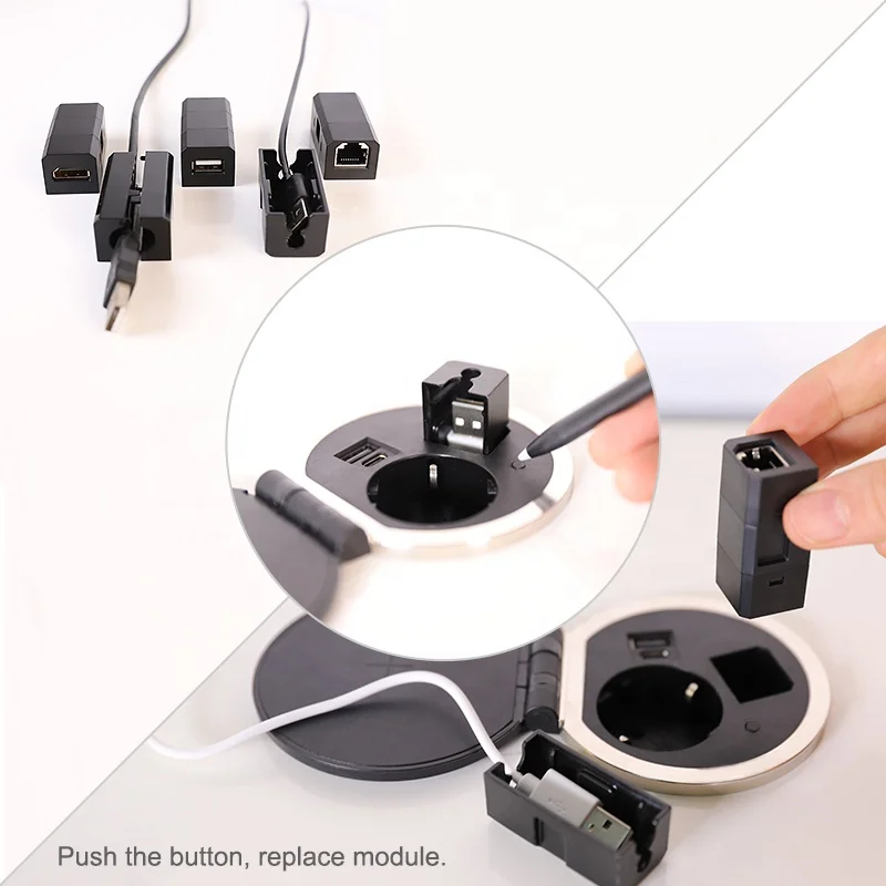 Grommet With Socket QC Charger and Wireless Charger