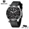 3 silver black rubber strap