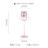 Copa de vino tinto con fondo cóncavo rosa B kitty