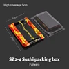 2-4 Cajas de Sushi Fujiwara Rojas con tapa, 50 unidades