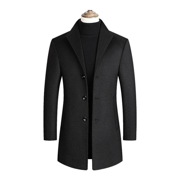 Trench Coat Wool Coats Comfortable and Warm in Winter Cashmere Veste Longue Homme Mens 700g OEM Service Long_voghion.com