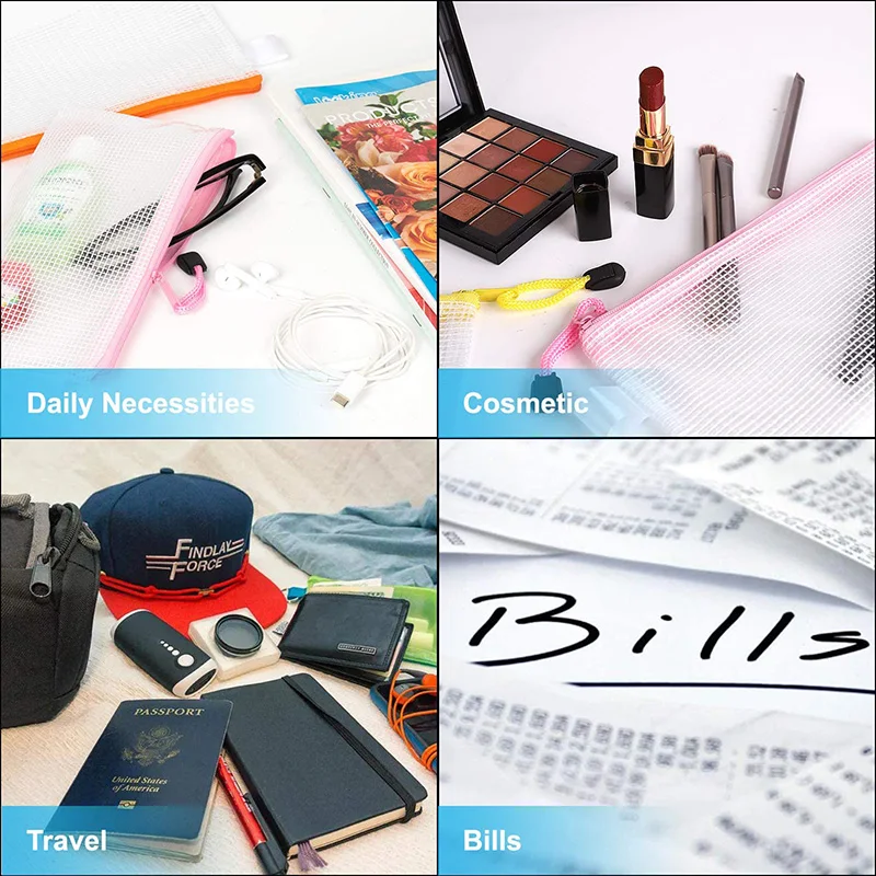 Прозрачная пластиковая папка-конверт А4 для документов, с отделением для визиток, для школы и офиса