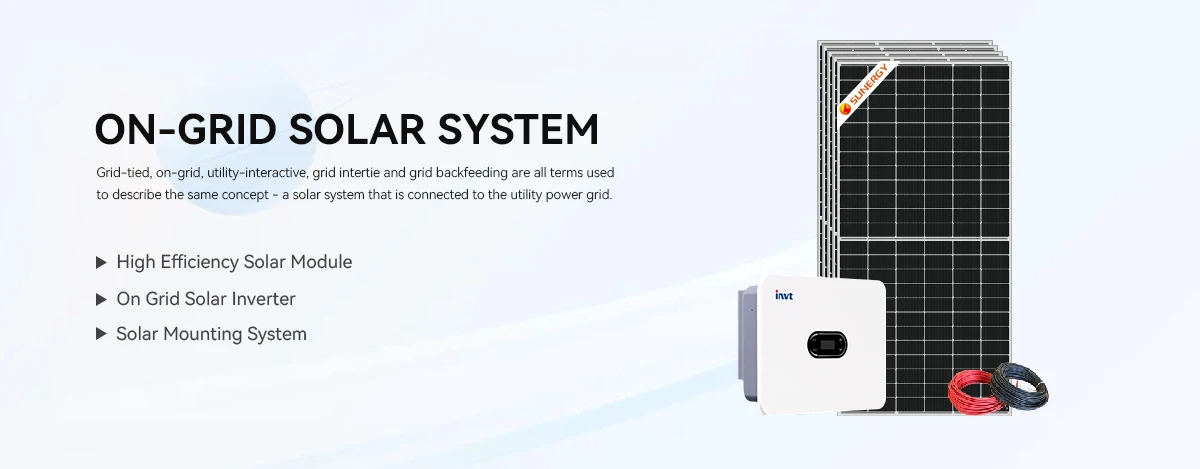 Hybrid Solar System On Grid 5kw 10kw 15kw 20kw Solar Panel Power System ...