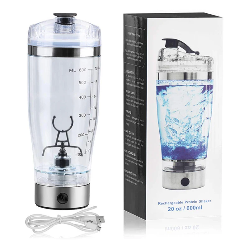  Electric Protein Shaker Cup w/ Detachable Electric Motor Mixer  - 450ml - Hygienic & BPA Free: Home & Kitchen
