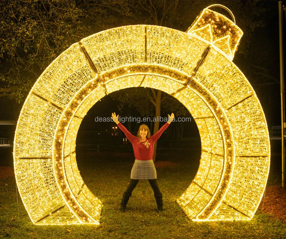 Outdoor Large Christmas Arch Displays Led 3d Motif Lights Display Buy