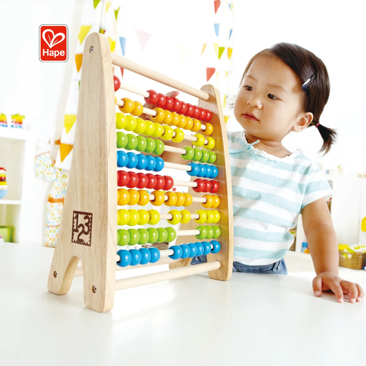 Деревянная Радужная бусина Abacus, развивающая игрушка, Интеллектуальный Abacus для детей