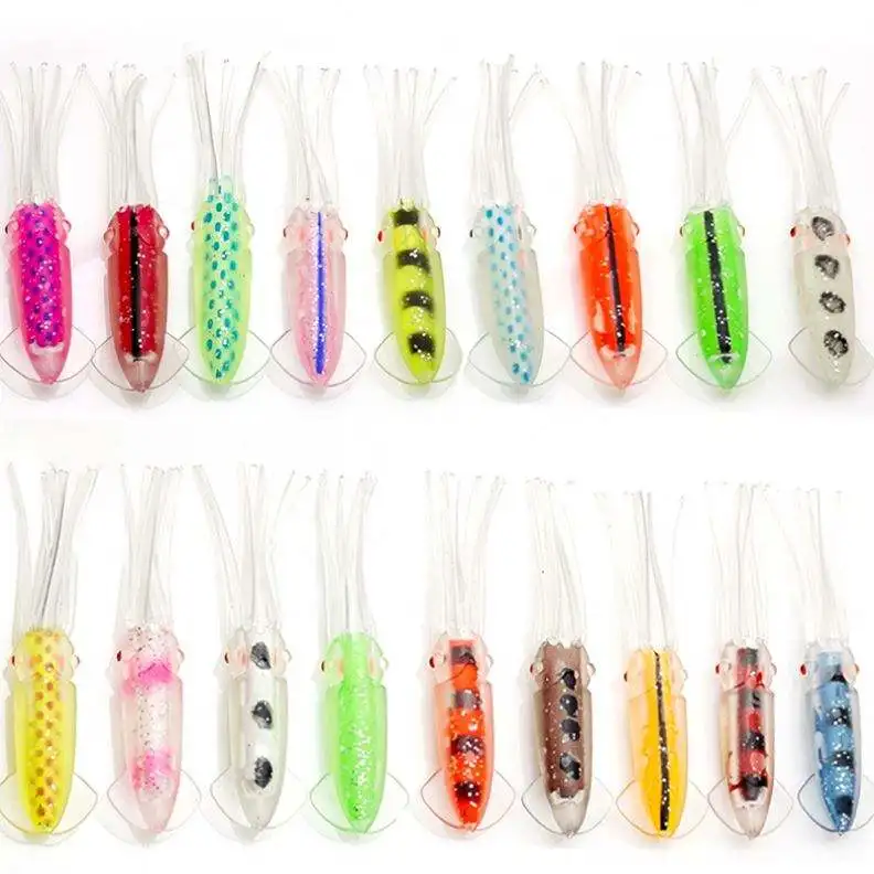 Esche A Forma Di Polpo 20 Esche Da Pesca Soft Plastic Hoochies - Polpi E Calamari Per Traina In Mare Esche Polpo Calamaro