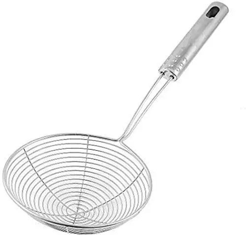 Strainer Spoon Stainless Steel Oil Filter Scoop Hanging Frying Spoon  Skimmer for Kitchen, Size 20 